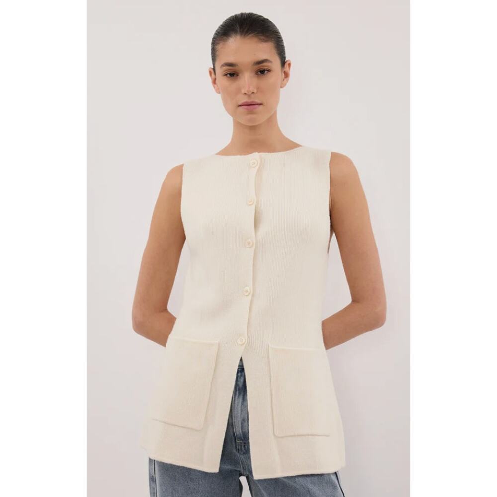 DISSH Ava Cream Longline Knit Vest XS